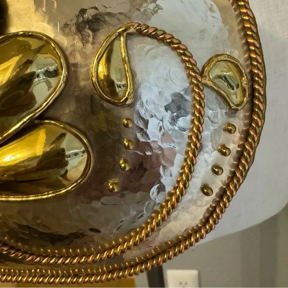 Vintage Luciano Style Mixed Metal Handbag with Rope Straps - Picture 12 of 13